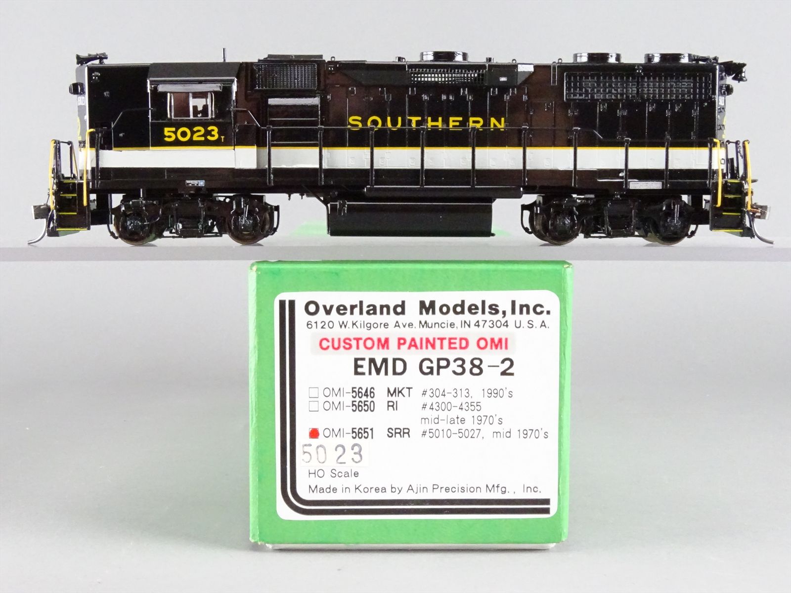 HO Brass Model - OMI 5651.1 SOU Southern GP38-2 #5023 Mid 1970's - F/P ...