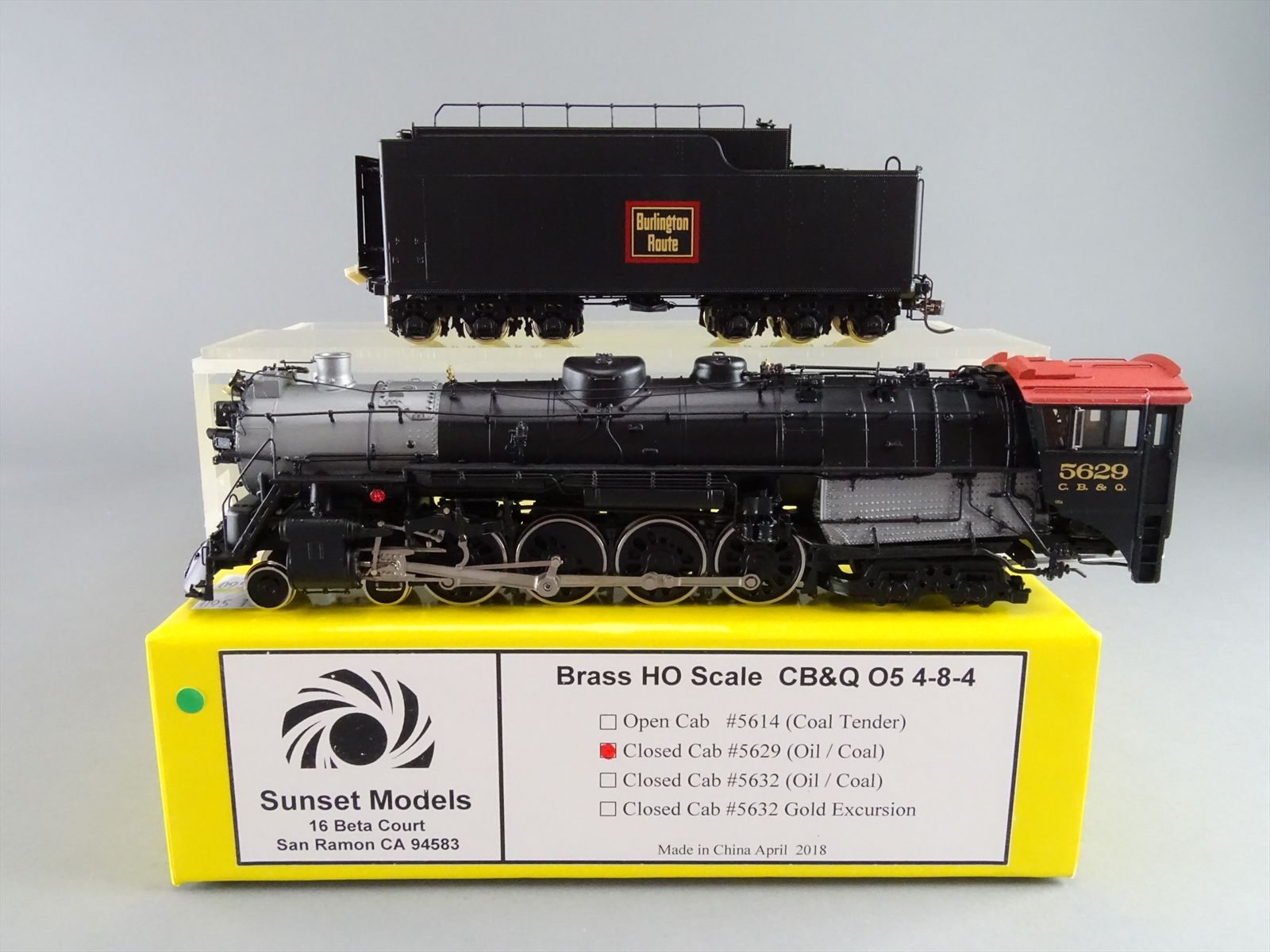 HO Scale Brass Model Train - Sunset Models - CB&Q O-5 4-8-4 Closed Cab ...