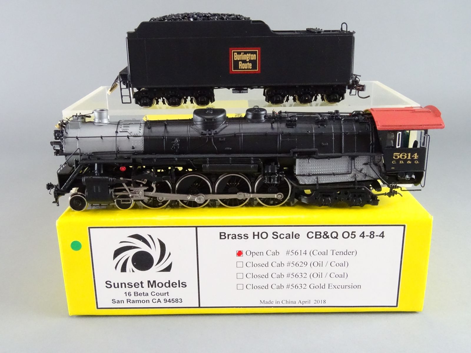 HO Scale Brass Model Train - Sunset Models - CB&Q O-5 4-8-4 Open Cab ...
