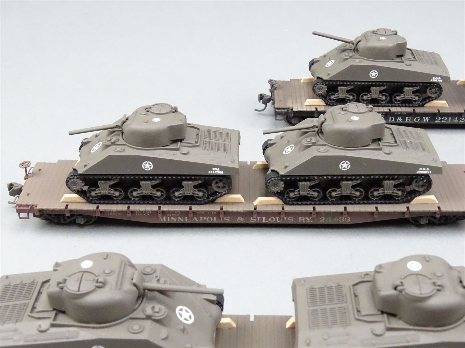HO Plastic Model - Military Train 6 Flat Cars w/ Tank Loads - F/P + Pro ...