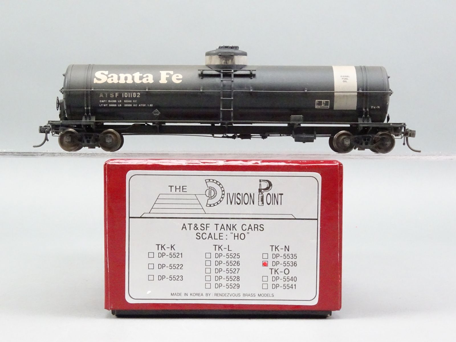 HO Brass Model - Division Point DP 5536 ATSF Santa Fe Tank Car #101182 ...