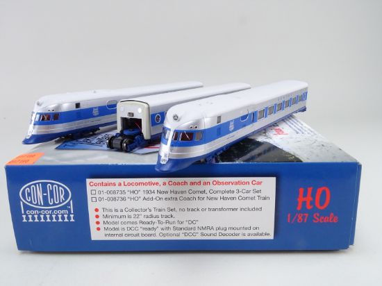 HO Plastic Model - Con-Cor 01-008735 NH New Haven Comet 3-Car Set