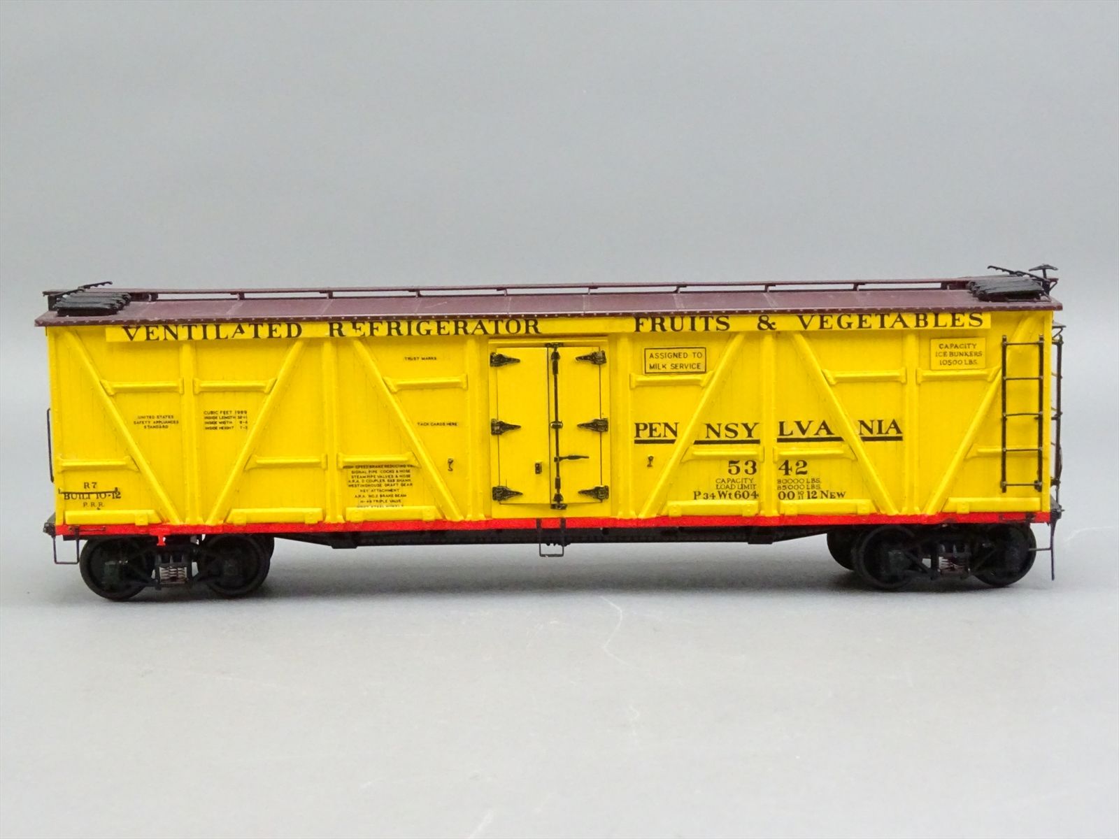 O Brass Model - PSC 16077 PRR Pennsylvania R7 Reefer Refrigerator Car ...