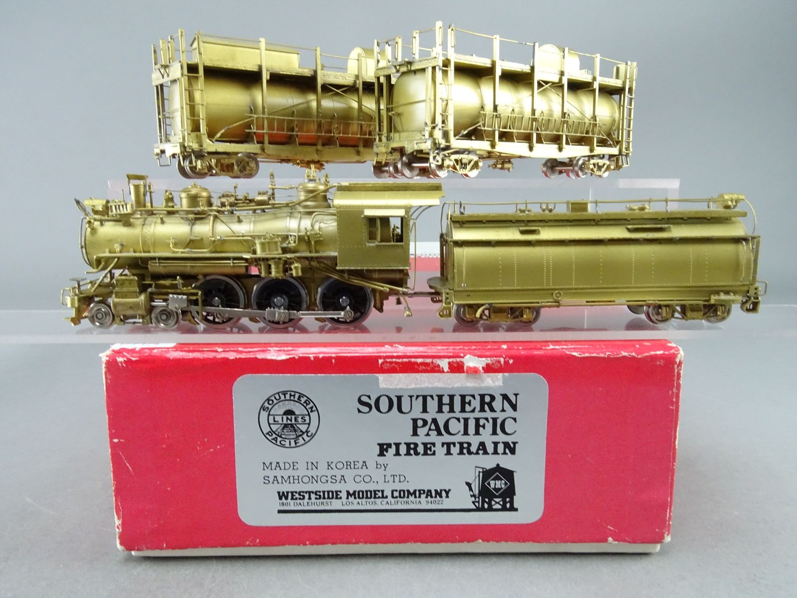 HO Brass Model - WMC SP Southern Pacific Fire Train 4-6-0 w/ Water Cars ...