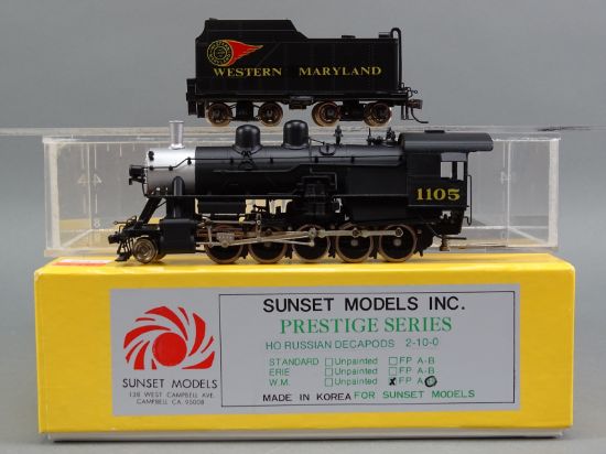 HO Brass Model - Sunset Prestige WM Western Maryland 2-10-0