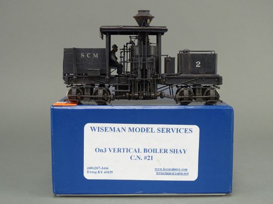 On3 Brass Model - Wiseman CN#21 SCM Vertical Boiler Shay #2 - F/P