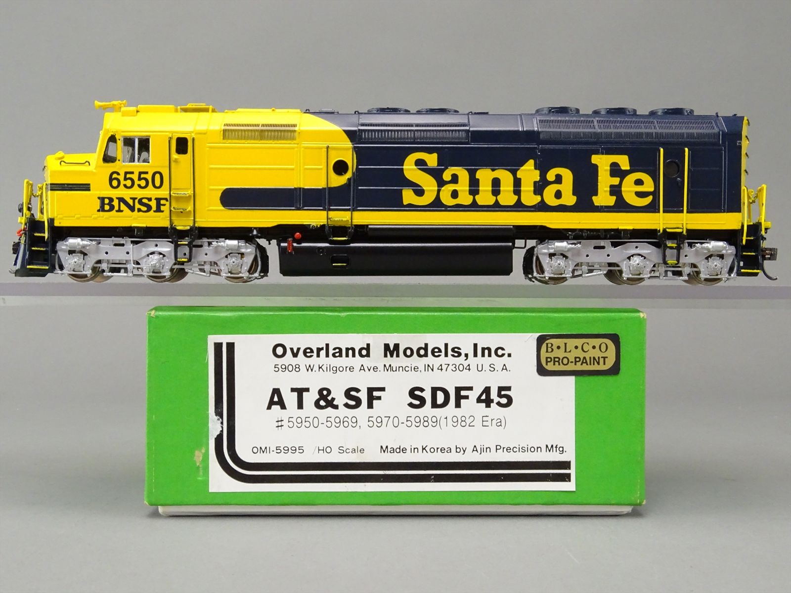HO Brass Model Train - OMI 5995 Overland ATSF Santa SDF45 Diesel #6550 ...