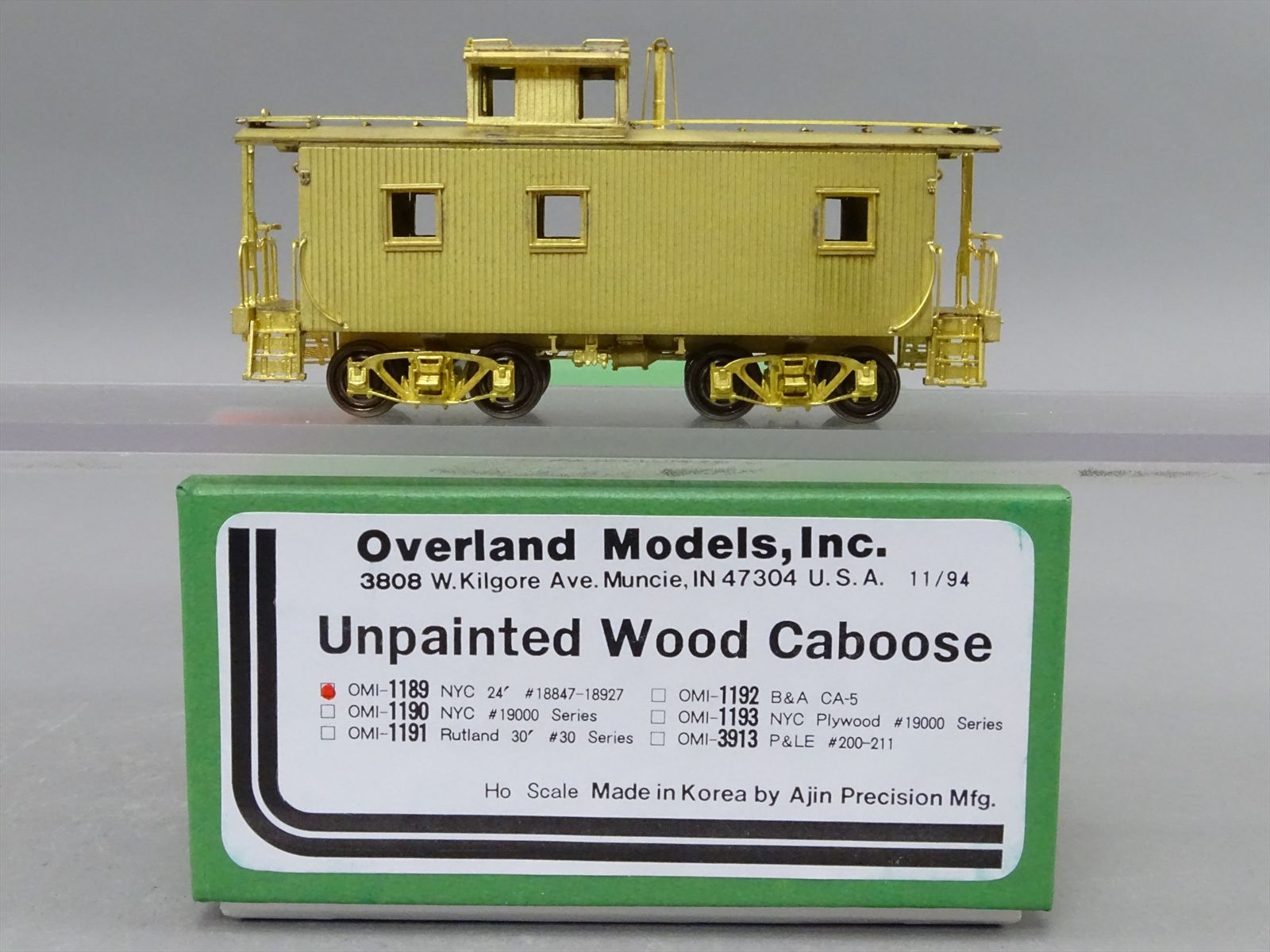 HO Brass Model - OMI 1189 NYC New York Central 24' Wood Caboose #18847 ...
