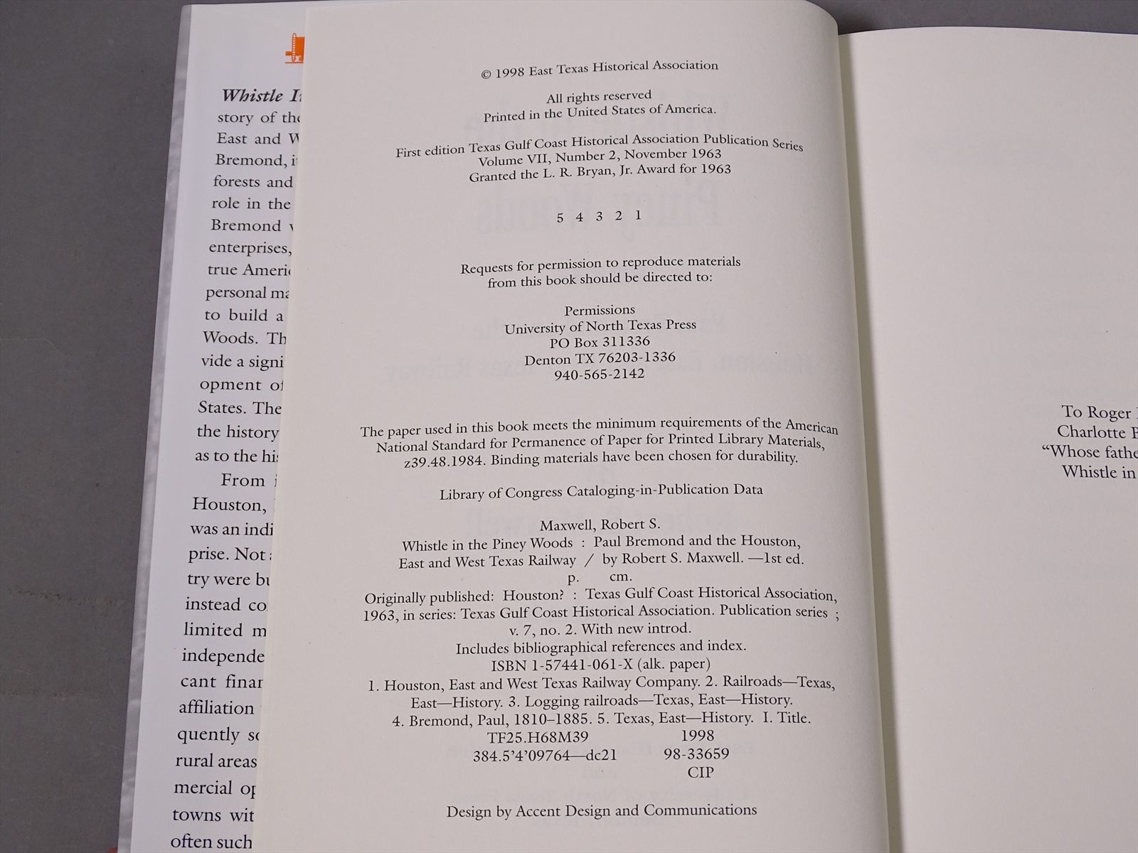 Railroad Book Whistle in the Piney Woods Robert S. Maxwell 128 pages