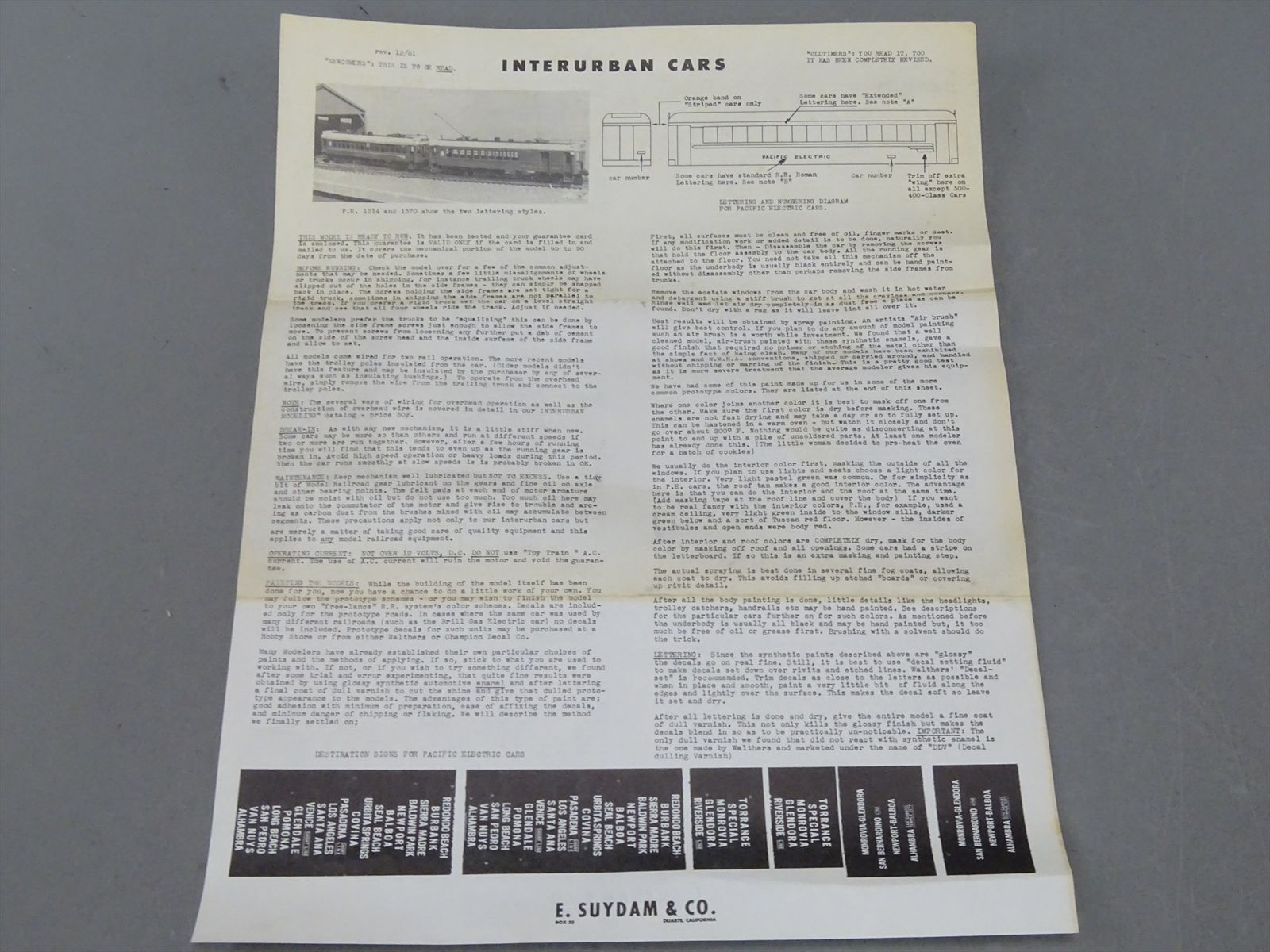 HO Brass Model - Suydam 950 PE Pacific Electric Venice Car #950 ...