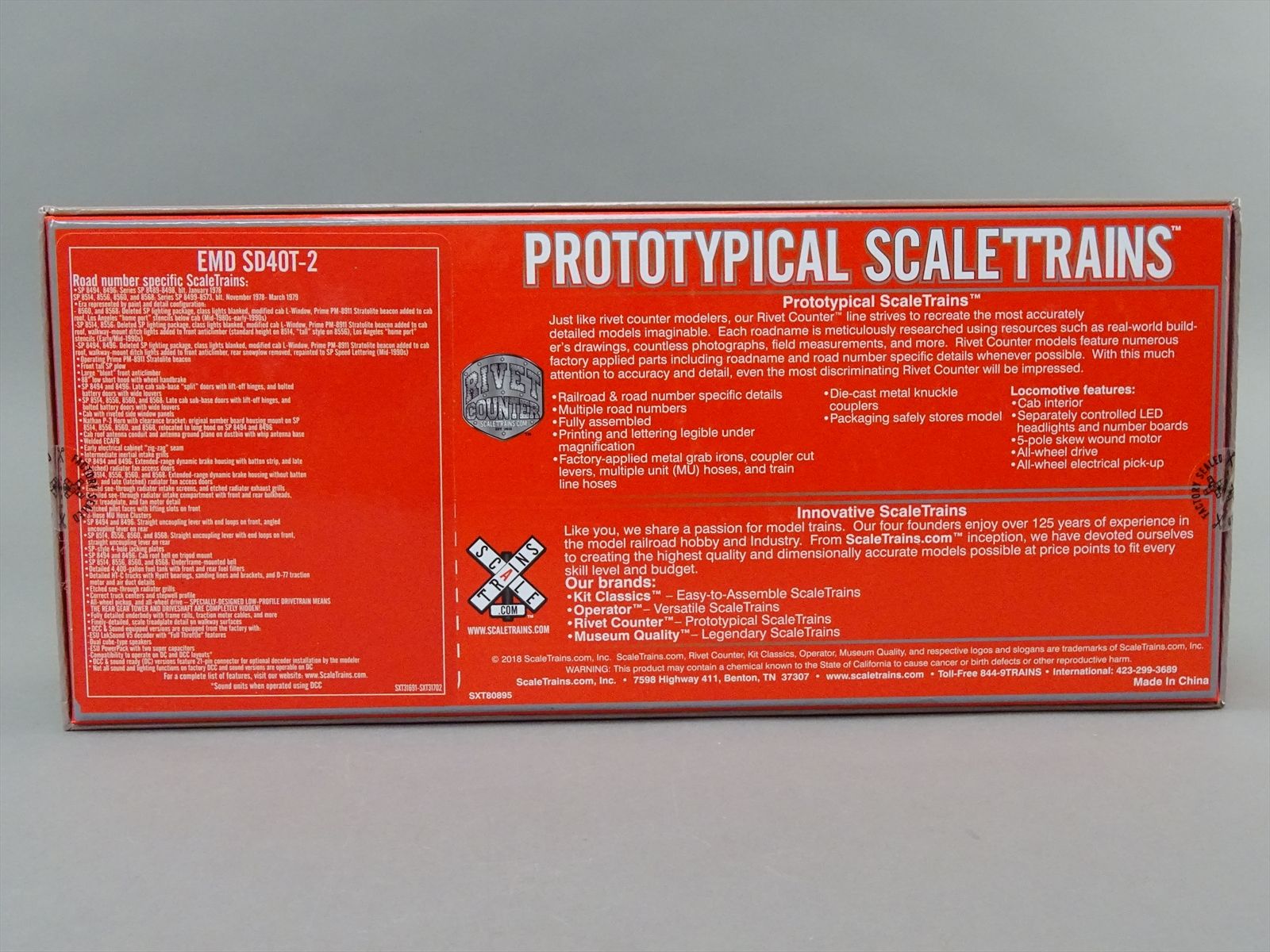 HO Plastic Model - ScaleTrains SXT31701 SP Southern Pacific SD40T-2 ...