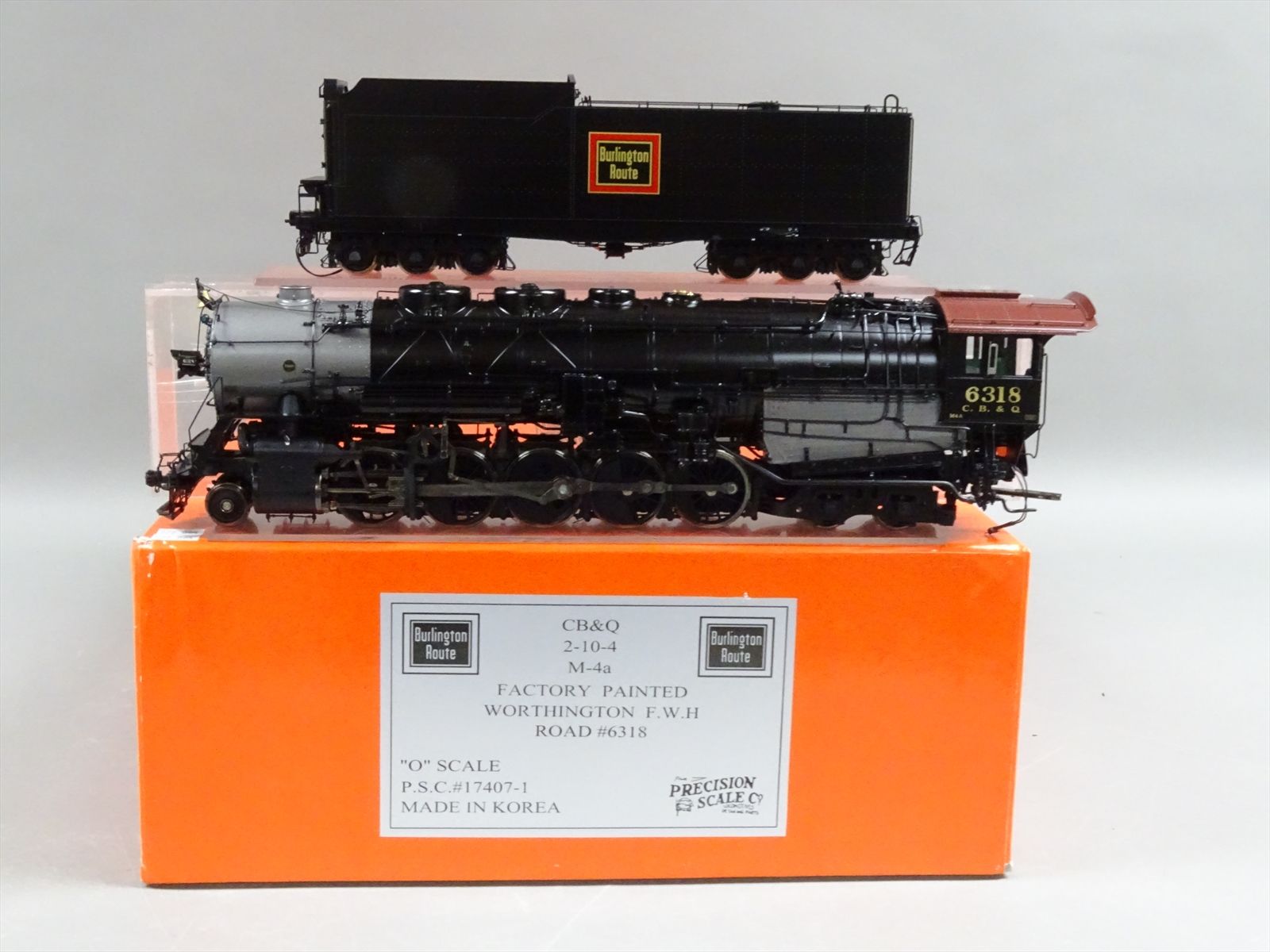 O Brass Model - PSC 17407.1 CB&Q M4A 2-10-4 Worthington #6318 - F/P ...