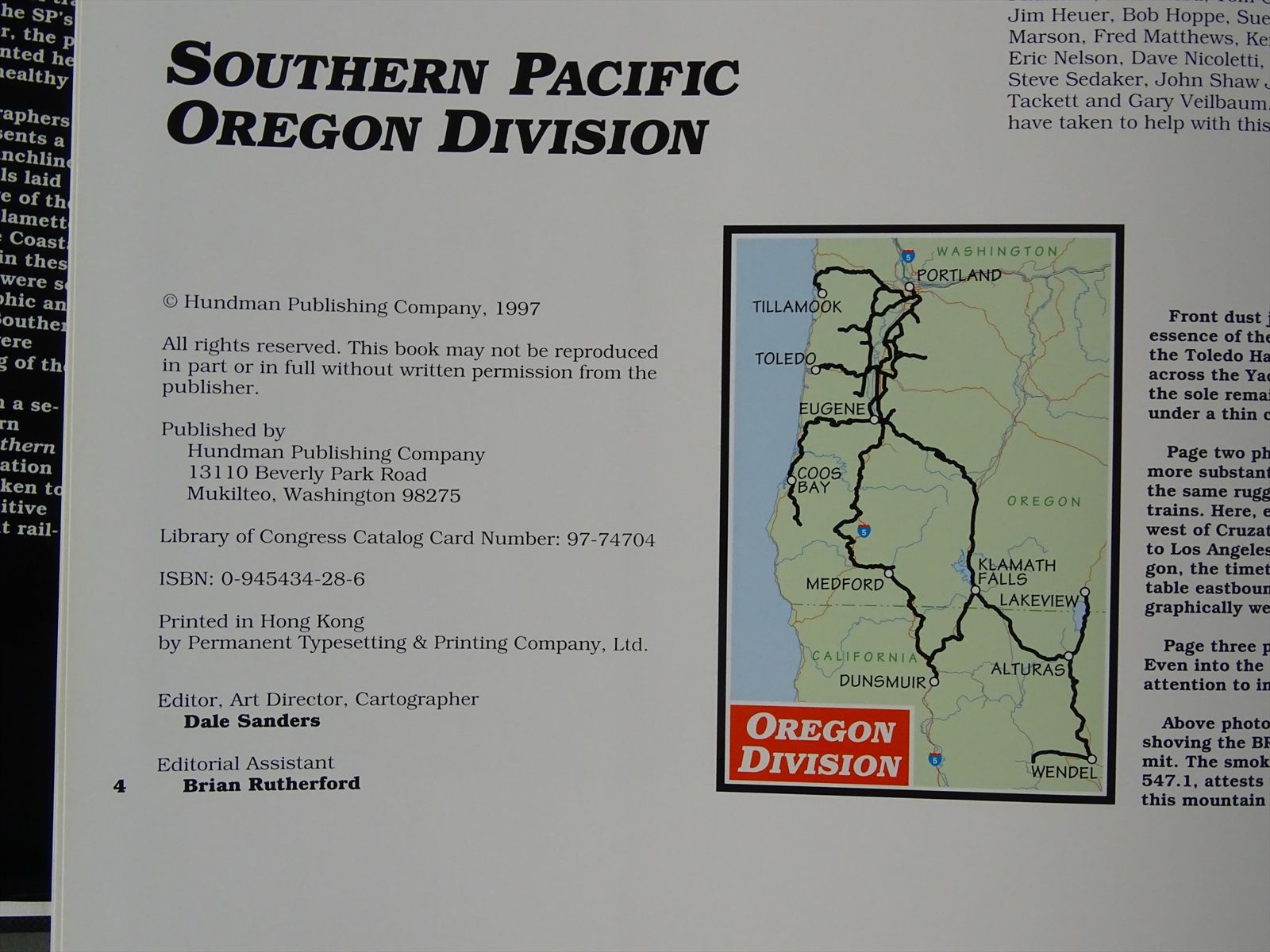 Railroad Book - Southern Pacific Oregon Division - Jennison & Neves ...