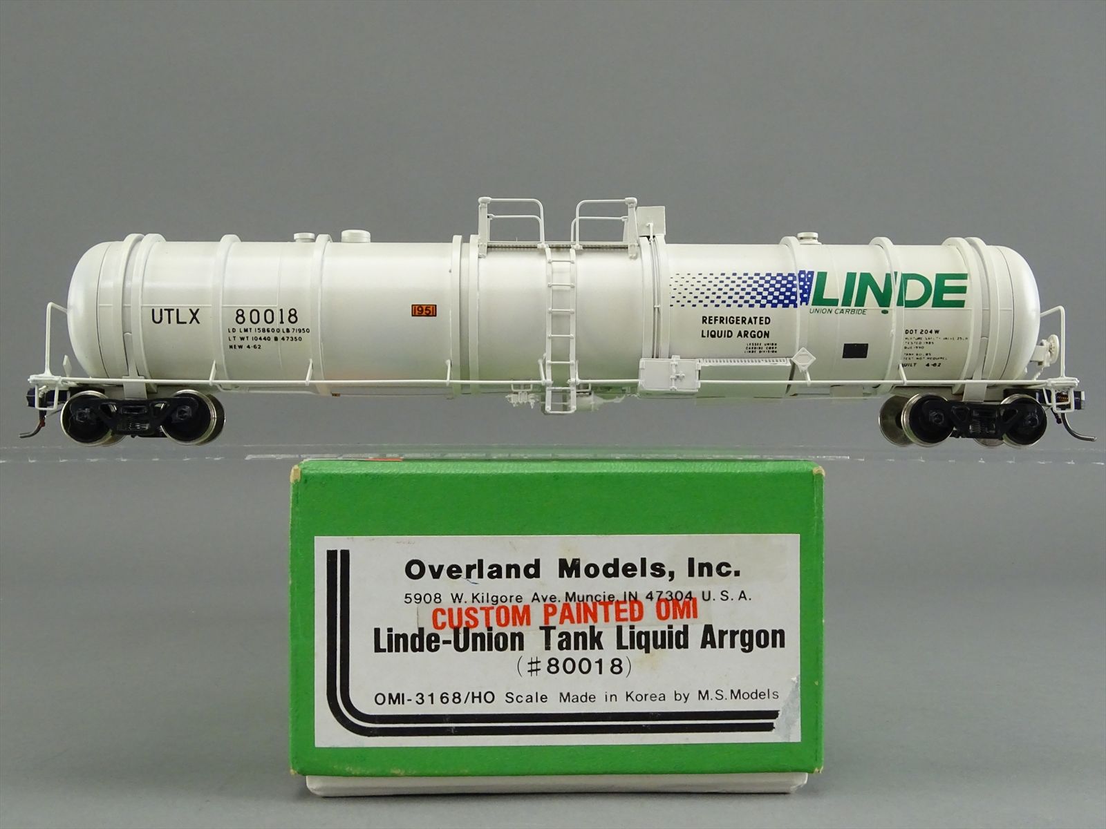 HO Brass Model - OMI 3168.1 UTLX Linde-Union Tank Liquid Argon #80018 ...