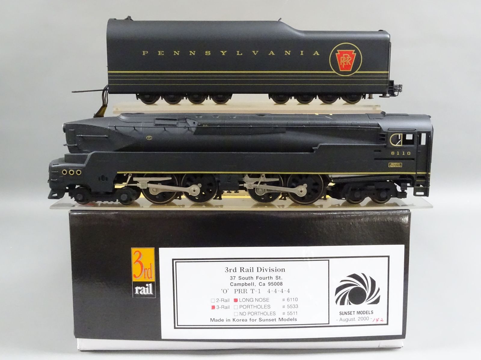 O Brass Model - Sunset 3 Rail PRR Pennsylvania T-1 4-4-4-4 Long Nose ...