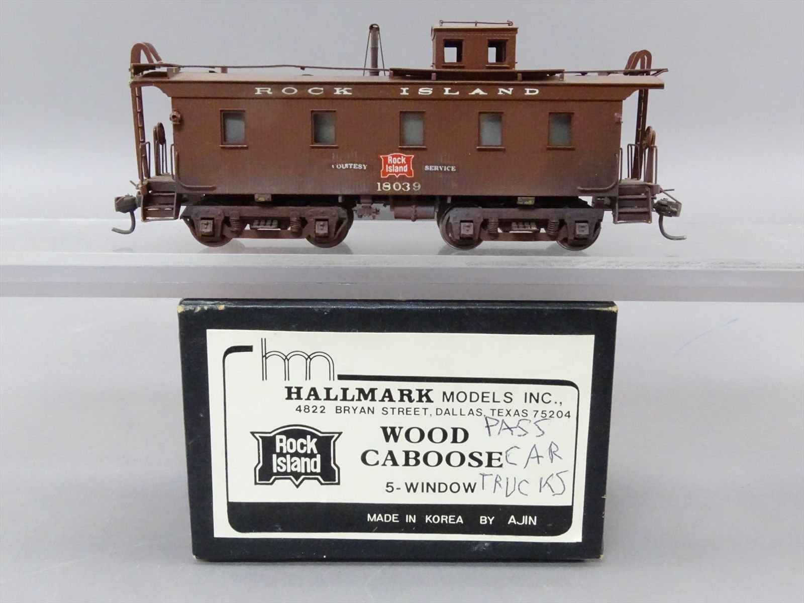 HO Brass Model - Hallmark RI Rock Island Wood Caboose 5 Window #18039 ...