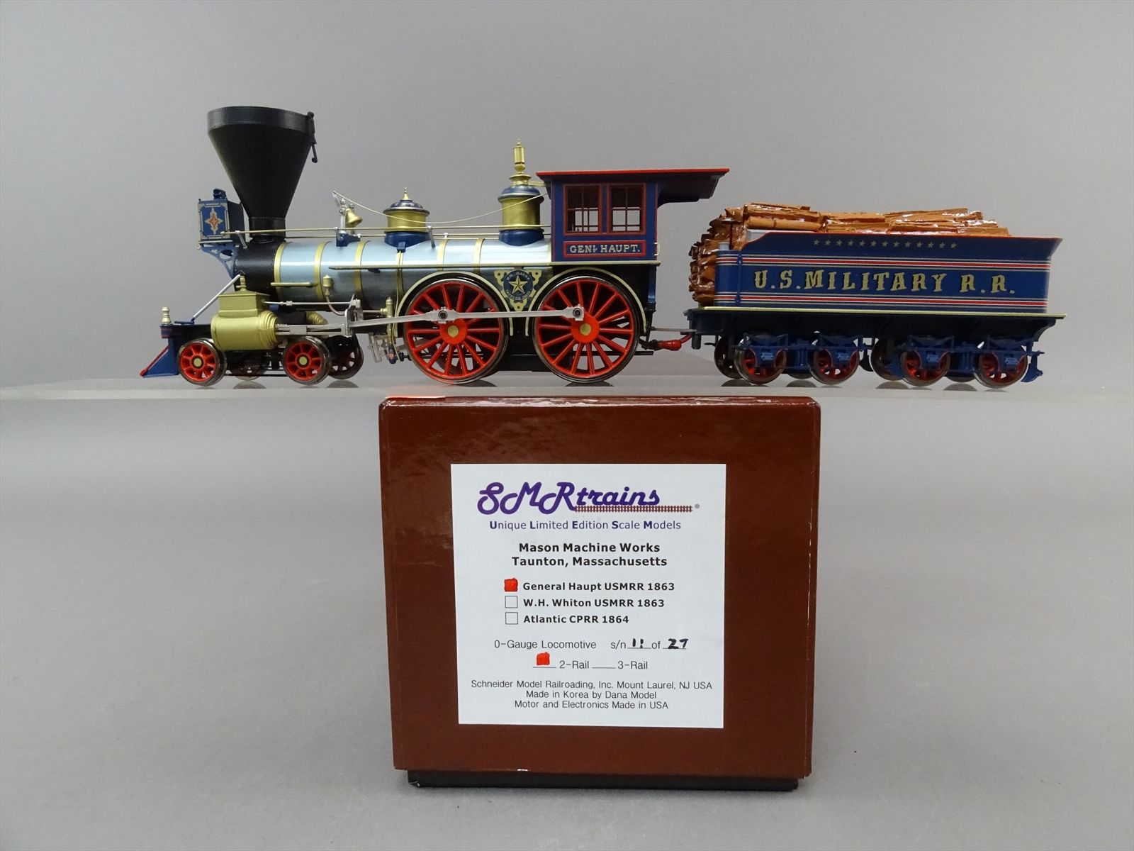 O 2-Rail Brass Model - SMR USMRR U.S. Miltiary 4-4-0 General Haupt 1863 ...