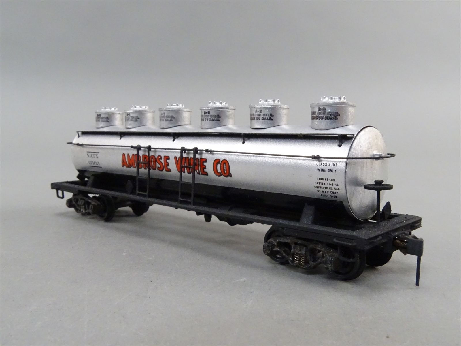 HO Built-Up Metal Car Kit - Thomas Tank NATX Ambrose Wine Co. 6-Dome ...