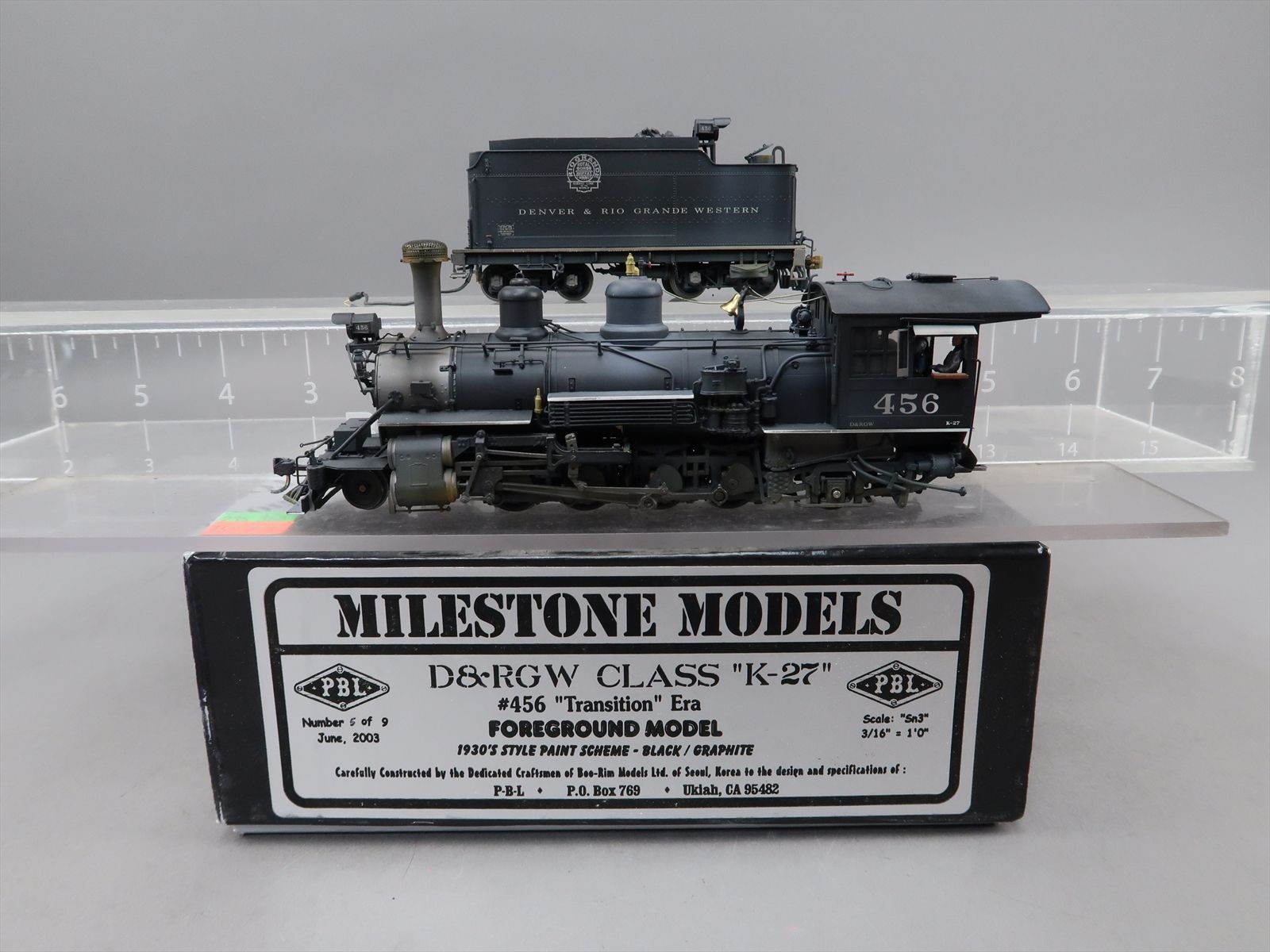 Sn3 Brass Model - PBL Milestone - D&RGW Rio Grande K-27 2-8-2 #456 ...