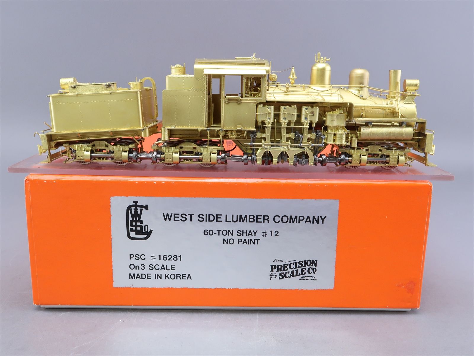 On3 Brass Model - PSC 16281 WSLC West Side Lumber Company 60 Ton Shay ...