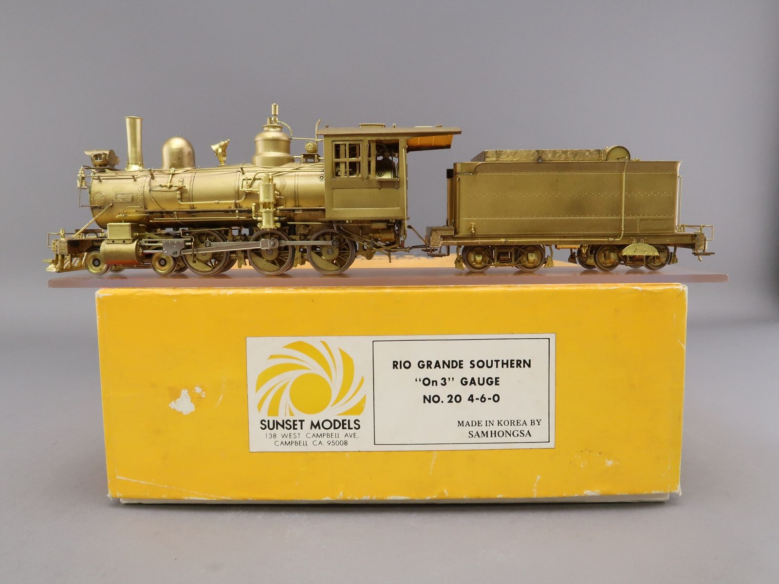 On3 Brass Model - Sunset RGS Rio Grande Southern 4-6-0 #20 - Unpainted ...