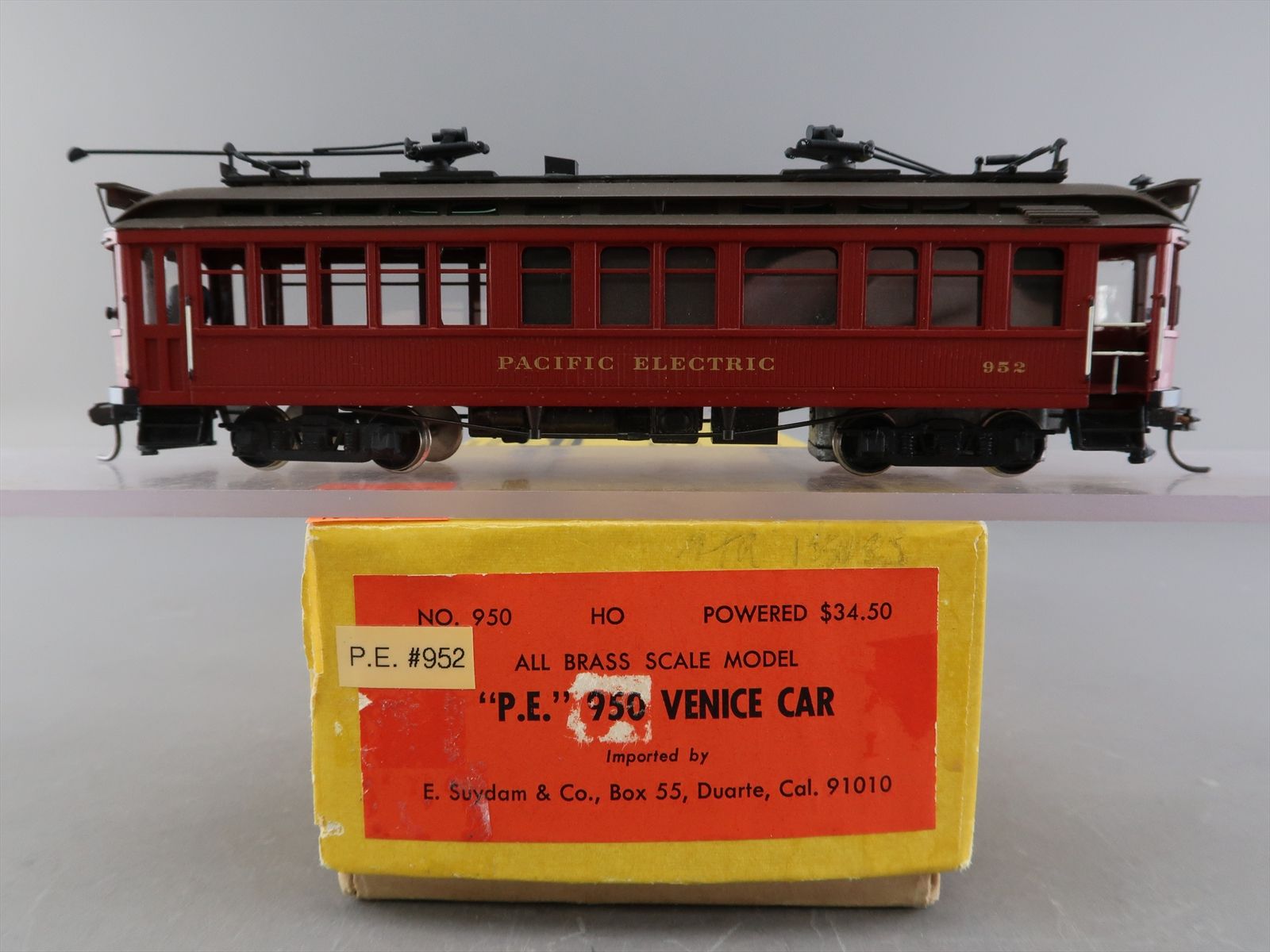 HO Brass Model - Suydam 950 PE Pacific Electric Venice Car Wood ...