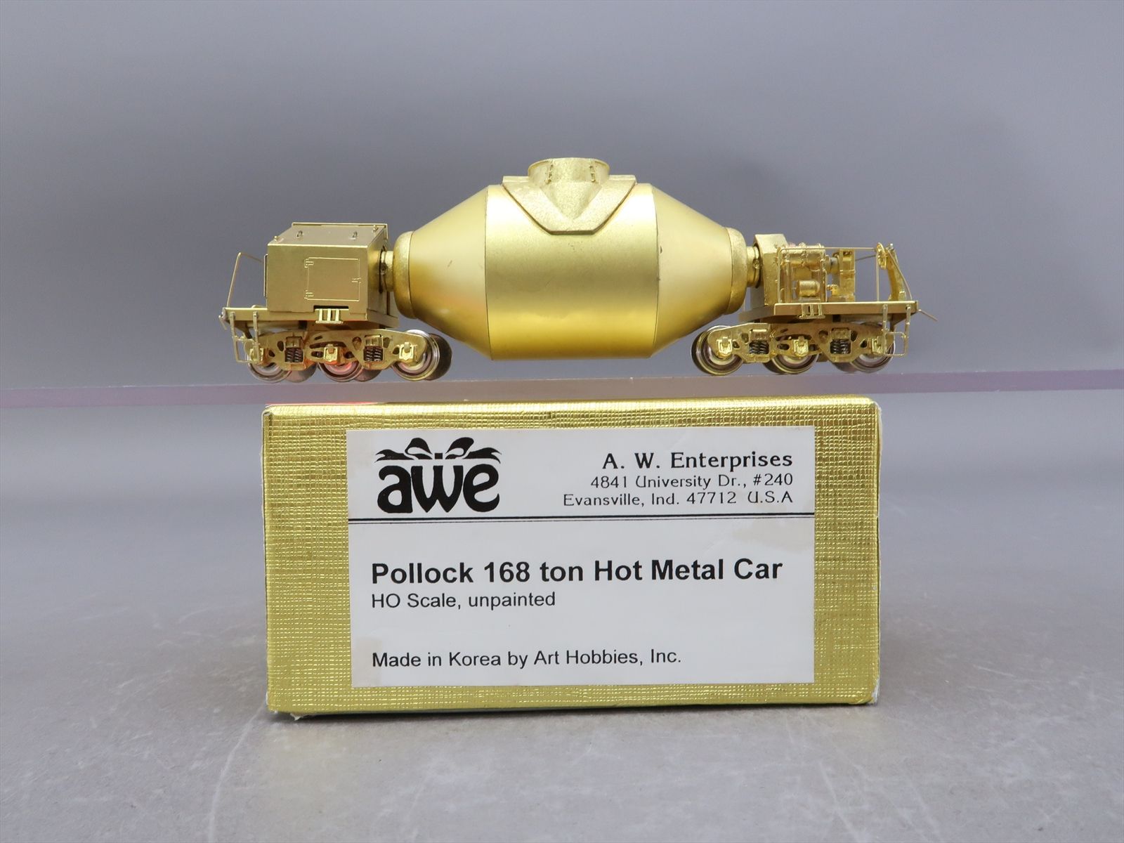 HO Brass Model - AWE 01101 Pollock 168 Ton Hot Metal Car - Unpainted ...