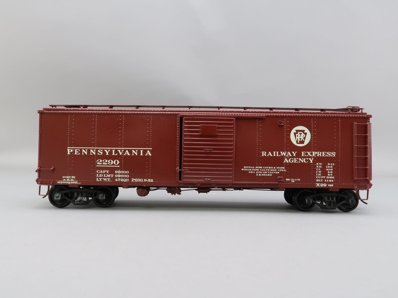 O Brass Model PSC 15453 PRR Pennsylvania REA Railway Express Agency X29 Boxcar 2290 Custom