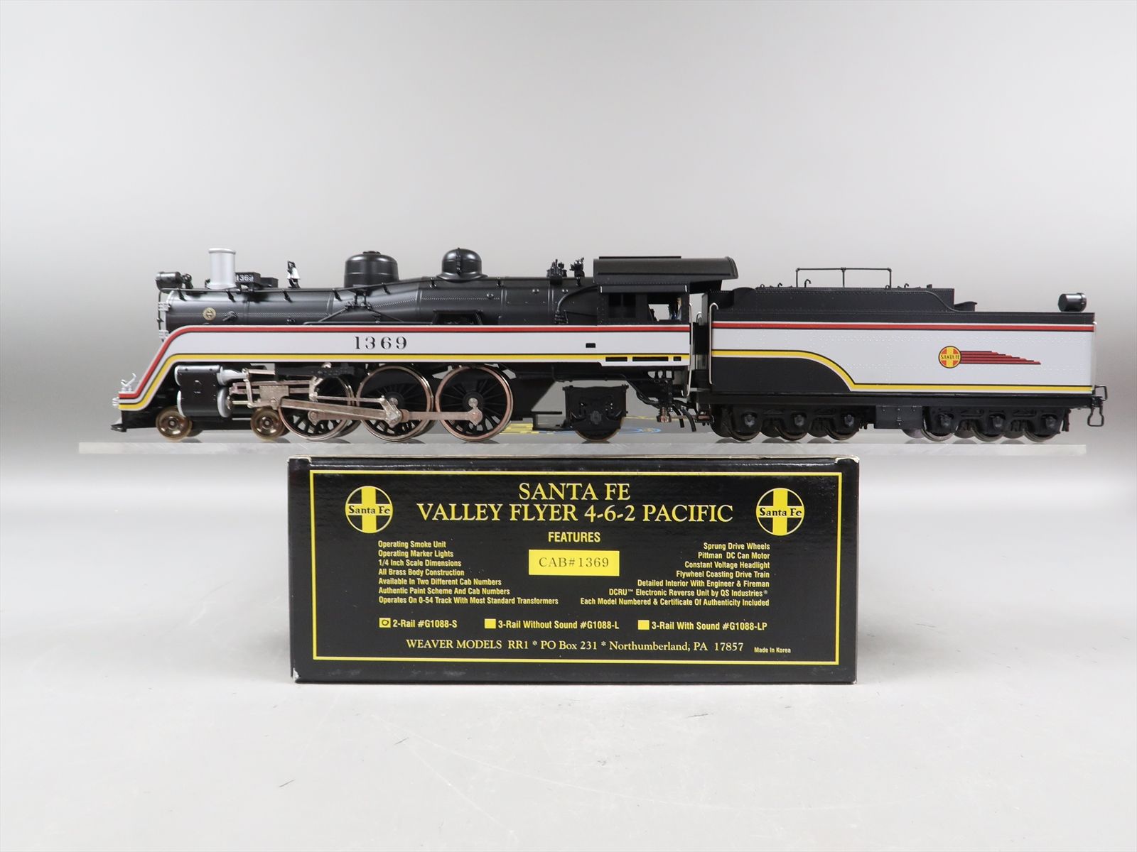 O Brass Model - Weaver G1088-S AT&SF Santa Fe Valley Flyer 4-6-2 #1369 ...