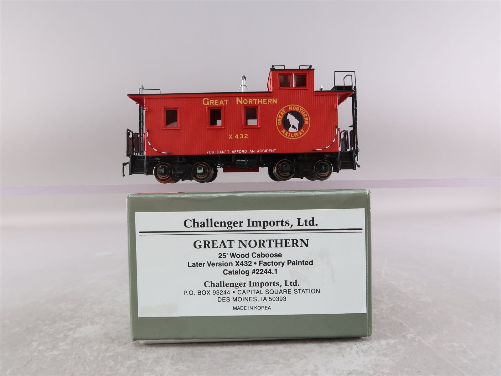 HO Brass Model - CIL 2244.1 GN Great Northern 25' Wood Caboose Later ...