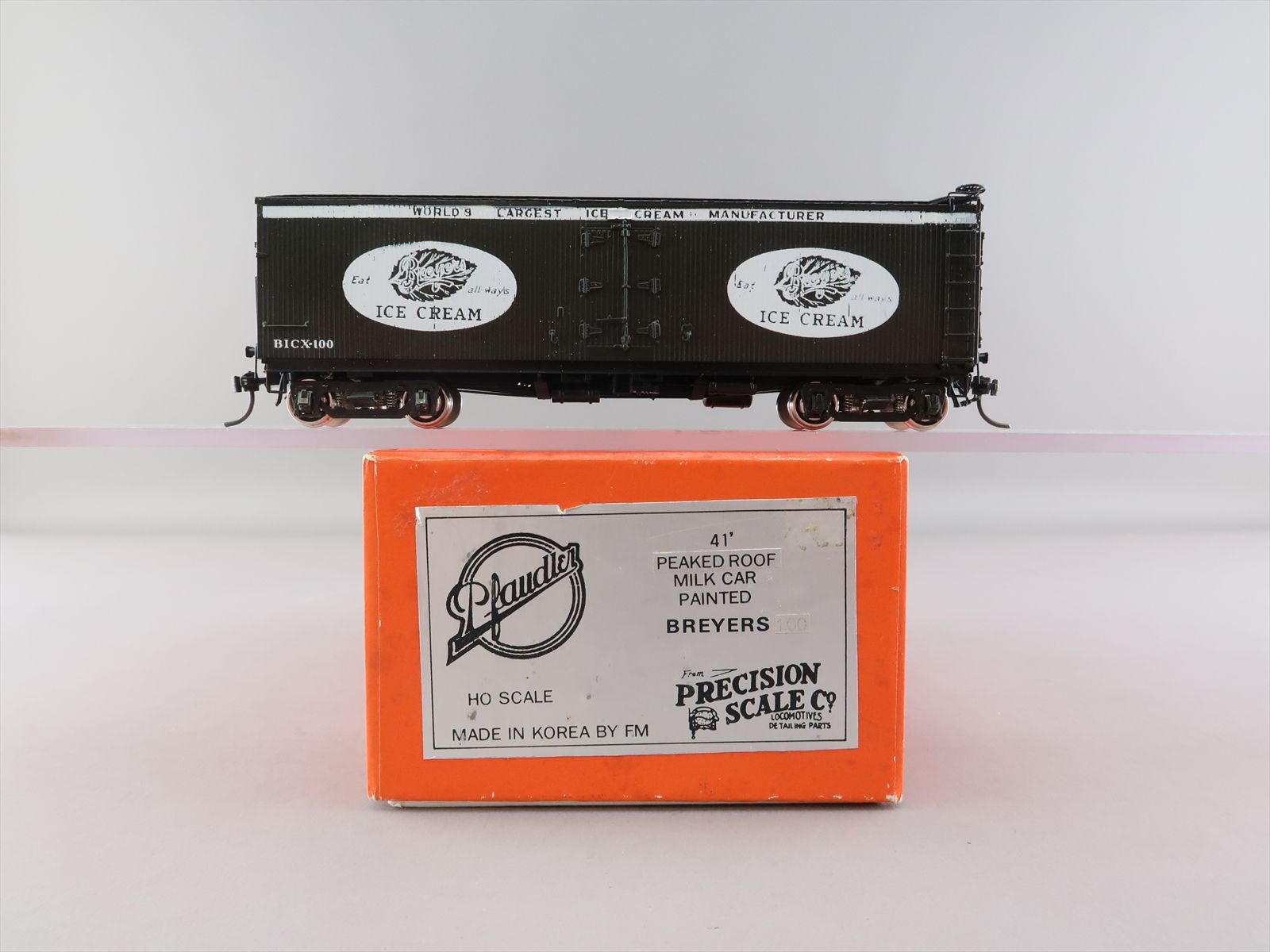 HO Brass Model - PSC Pfaudler 41' Milk Car BICX #100 Breyer's Ice Cream ...