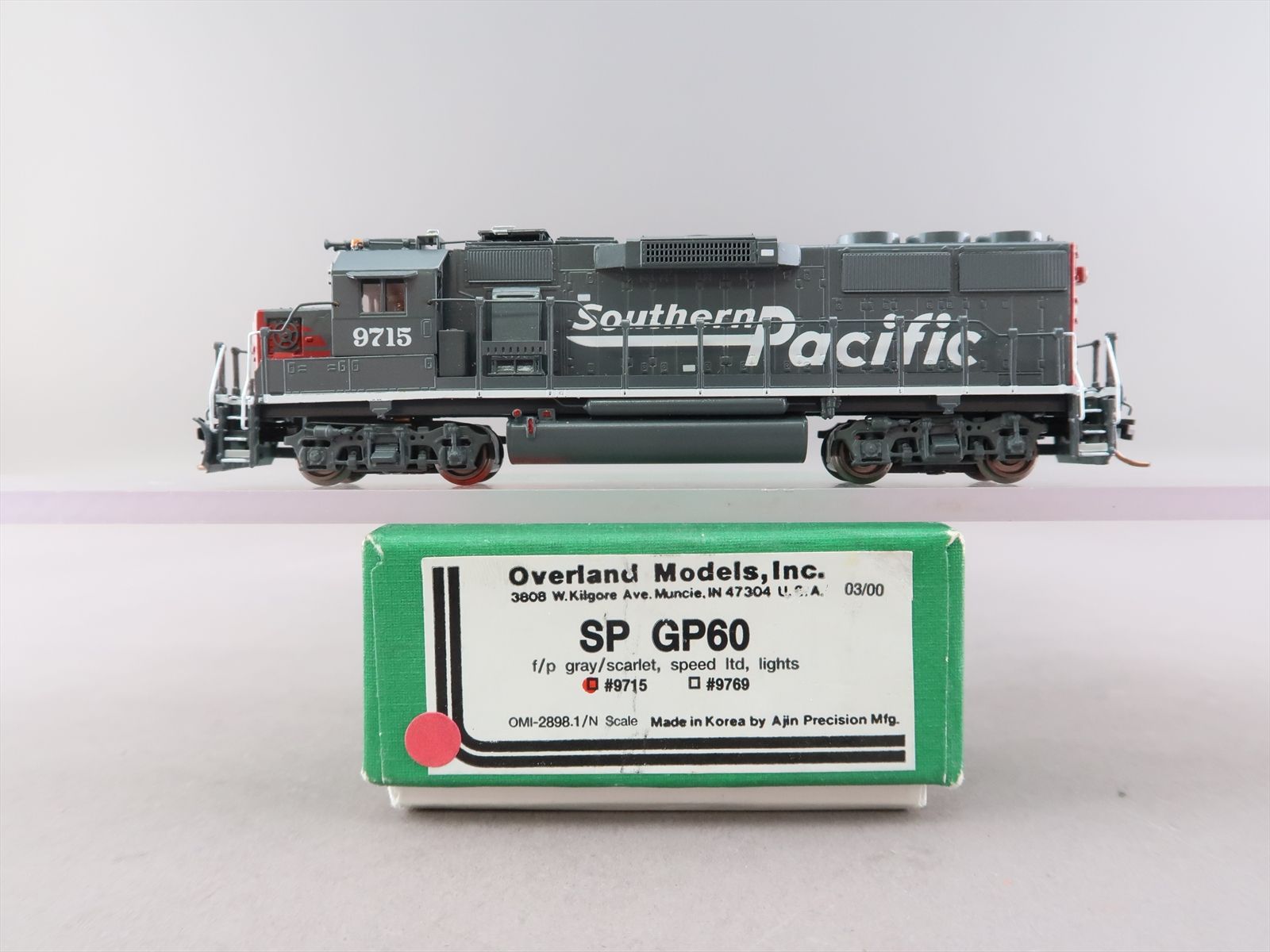 N Brass Model - OMI 2898.1 SP Southern Pacific GP60 Speed Lettering ...