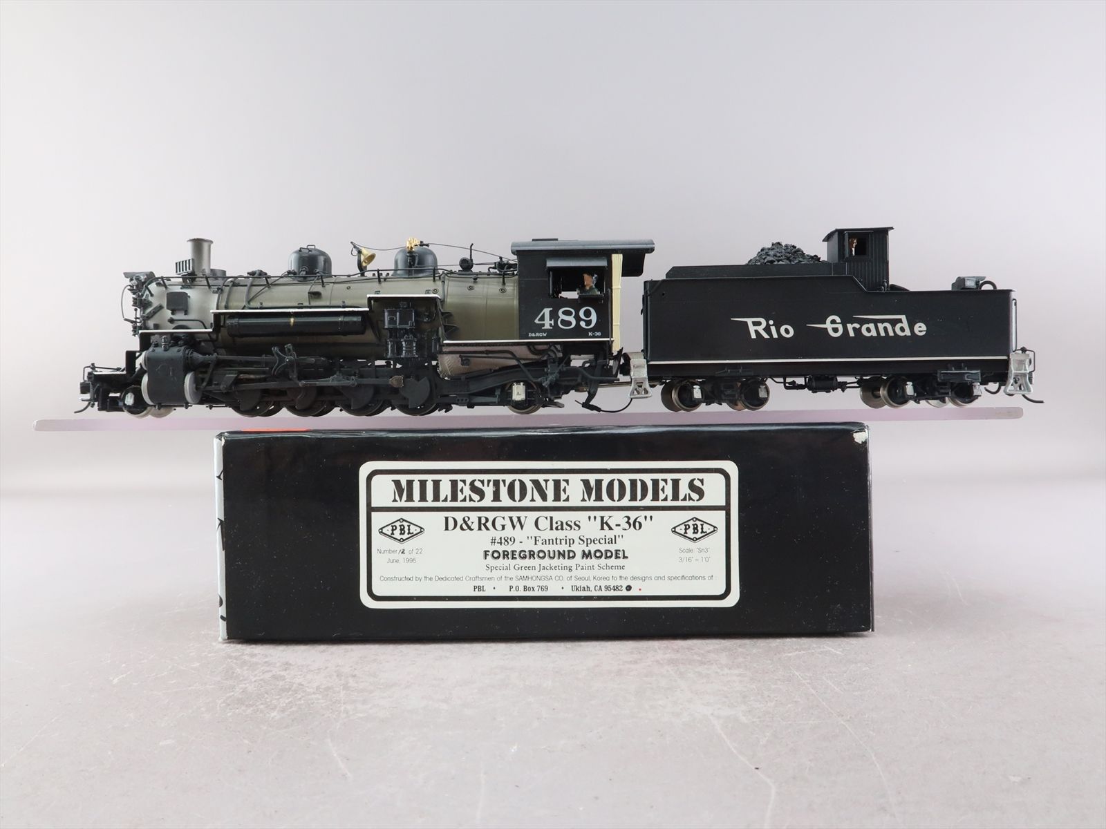 Sn3 Brass Model - P-B-L D&RGW Rio Grande K-36 2-8-2 Fantrip Special ...